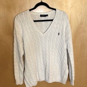 White Polo Ralph Lauren V Neck Sweater